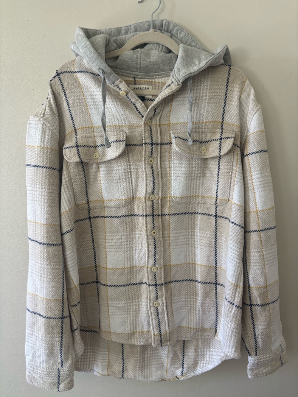 American Eagle Cream and Tan Jacket